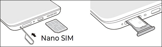 Bottom edge of device showing location of SIM tray