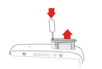 Remove SIM & SD card tray