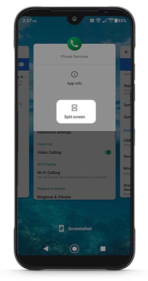 Split Screen menu