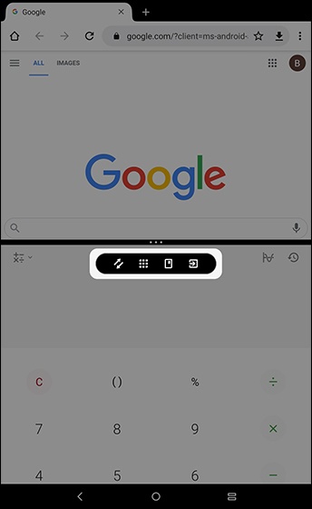 Split Screen options