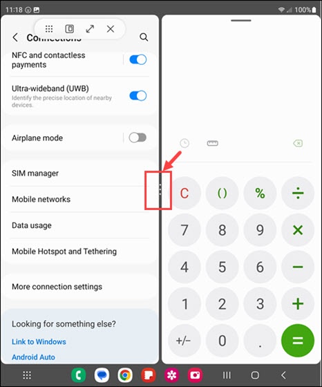 Split Screen Menu