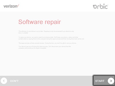 Software repair screen