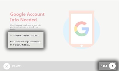 Google Account Info Needed