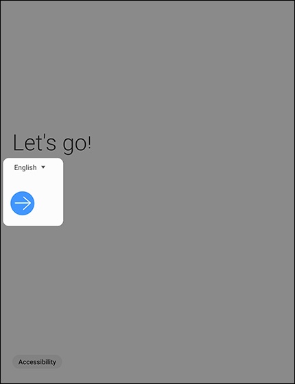 Language and right arrow