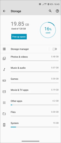 Storage memory availability