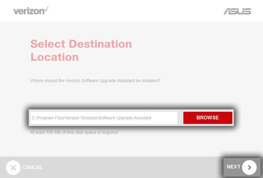 Select Destination