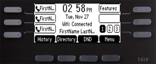 Press the Features soft key