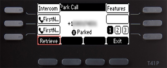 Press Retrieve soft key 