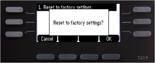 Press OK to reset