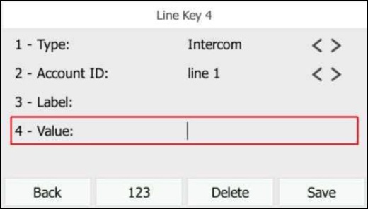 Enter label and extension number