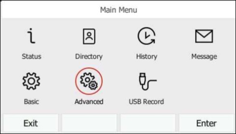 Settings menu