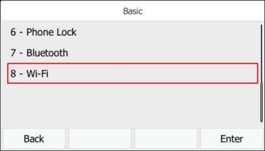 Basic Settings screen with Wi-Fi highlighted