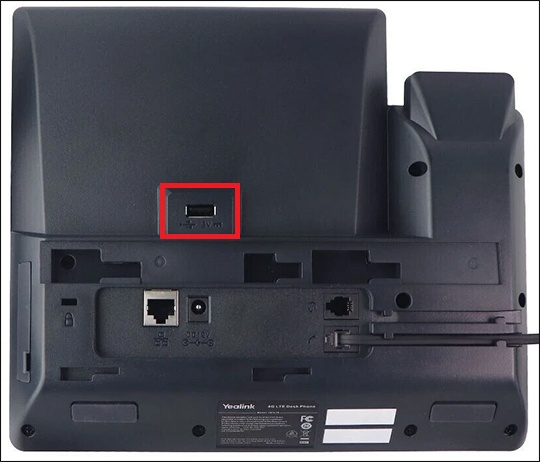 Back of phone with USB port highlighted