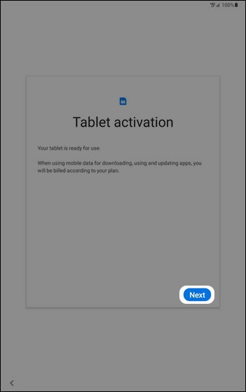 Activate your tablet
