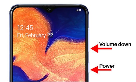 Power and Volume down buttons