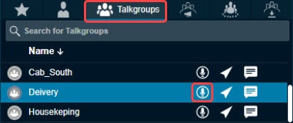 Talkgroups tab