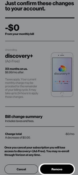 Discovery discount plus verizon