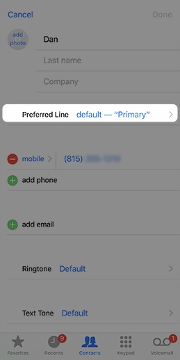 Tap Preferred Line