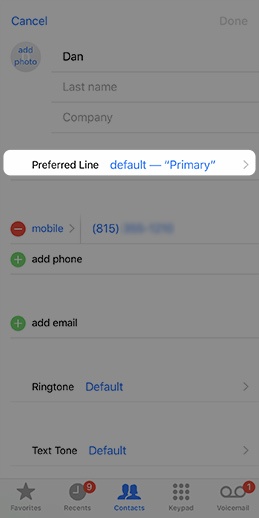 iOS Select Contact