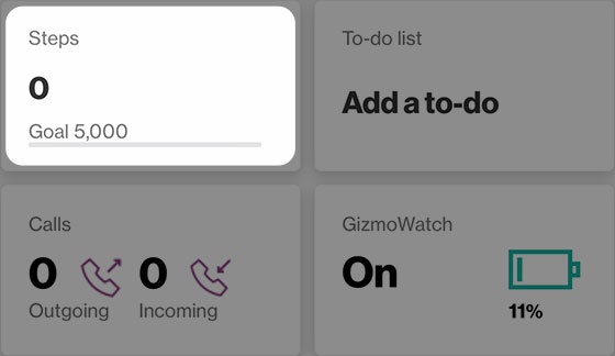 GizmoHub App Use Step Counter Verizon