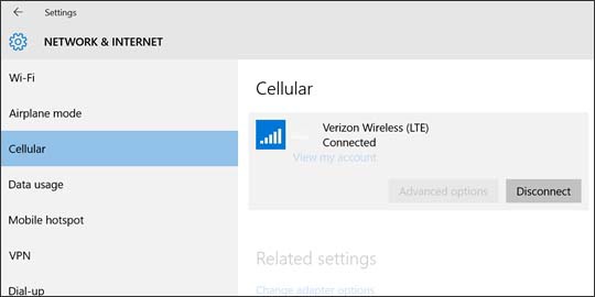 Verizon Wireless connection with Disconnect