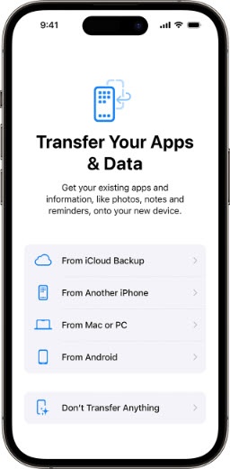Transfer Data Screen