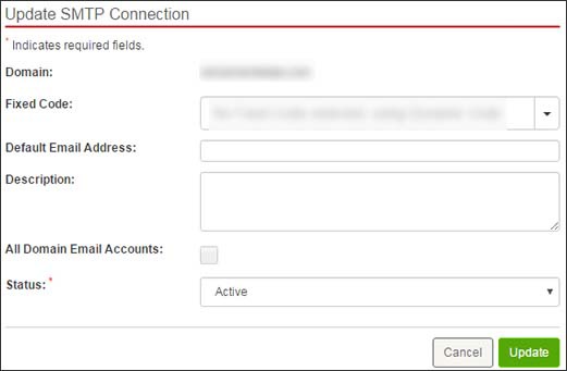 Update SMTP connection