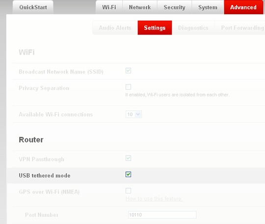 Tethered Modem Connection - Verizon Jetpack 4G LTE Mobile HotSpot 