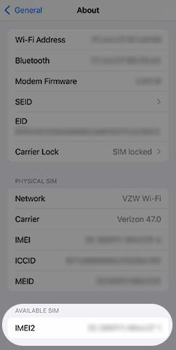 View the Available SIM IMEI