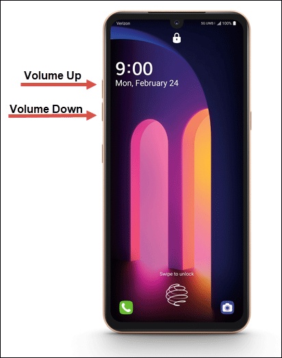 Volume up and down buttons