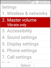 Select Master Volume
