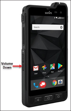 Volume down button