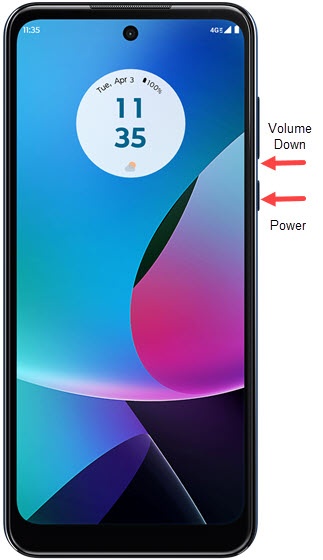 Power and volume down button