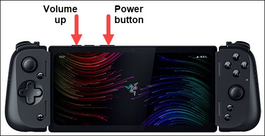 Power and Volume Down buttons with power options