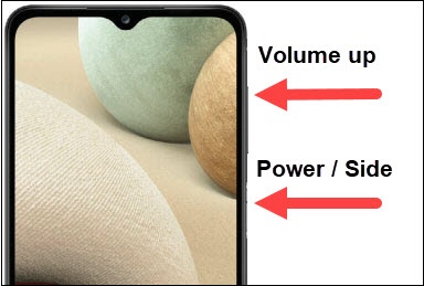Volume up and side button