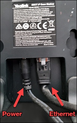 Power and Ethernet connections
