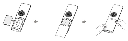 Removing the battery cover from the W73HV handset