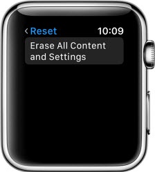 Erase all content online apple watch