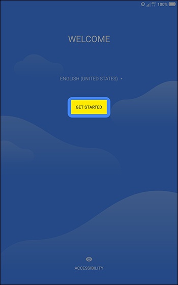 Welcome screen
