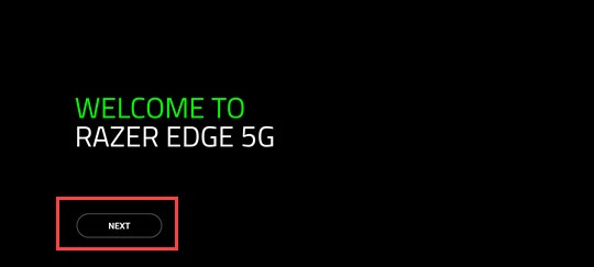 Welcome screen