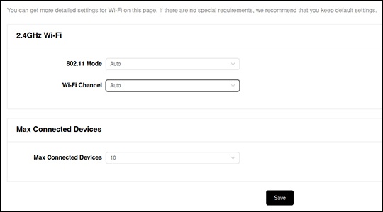 Wi-Fi Advanced Settings