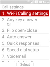 Select Wi-Fi Calling Settings