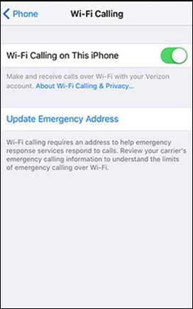 Wifi calling on sale iphone verizon