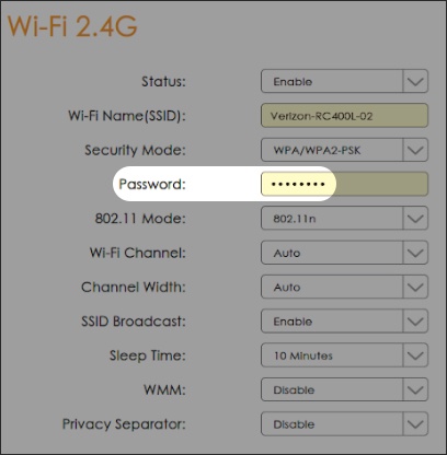 Change Wi-Fi password