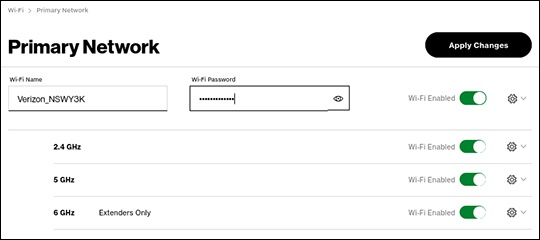 Change Verizon WiFi Password