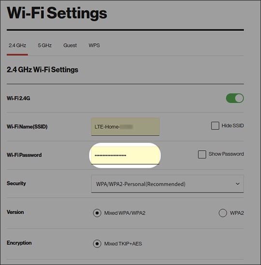 Lte Home Internet Change The Wi Fi Password Verizon