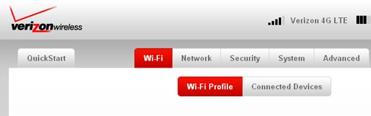 Wi-Fi tab with Wi-Fi Profile