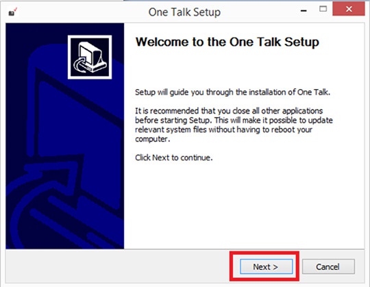One Talk Setup screen