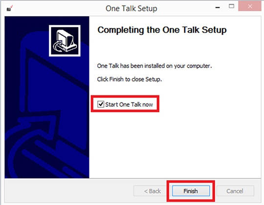 Completing One Talk setup