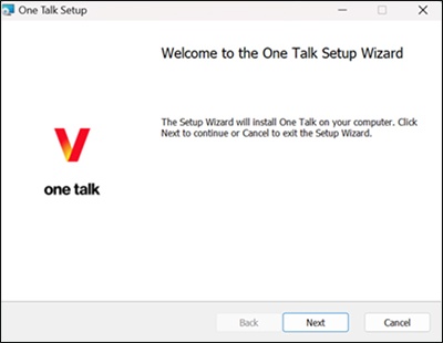 One Talk installation prompt
